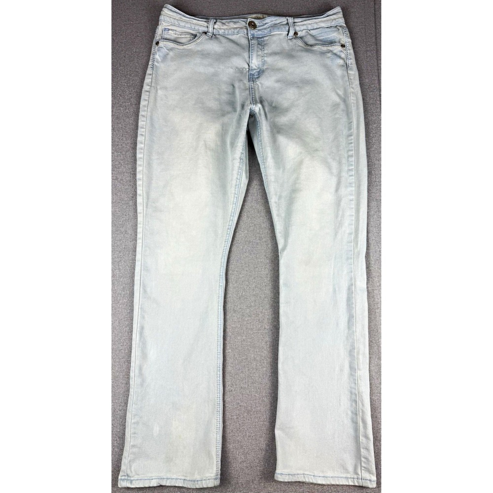 Revolt Jeans Womens 16 Bootcut Light Wash Stretch Denim Embroidered Flap Pockets